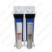 Picture of Silver Double Stage Home Water Filtration On A Stand Unit