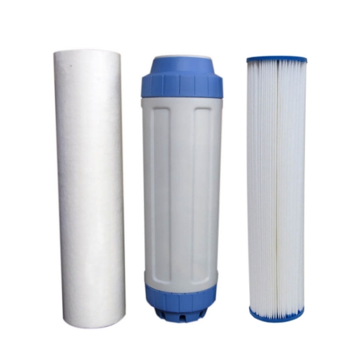 Picture of 10 Inch 1 Micron, KDF, & 0.2 Micron Pleated Filters for Triple Counter Top