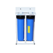 Picture of Silver Double Stage Home Water Filtration On A Stand Unit