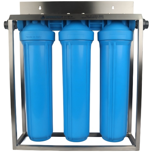 Picture of Atlas Filtri Trio Premium Big Blue System  - Stainless Steel Bracket & Stand