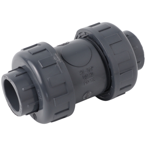 Picture of 25mm PVC Check Valve Double Union - Plain / Glue