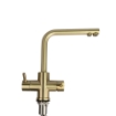 Picture of Brushed Gold 3 Way Mixer Tap (Hot / Cold / Filtered Water)
