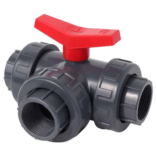 Picture of uPVC 3-Way Ball Valve L-Port (Threaded) - 1.25" / 32mm