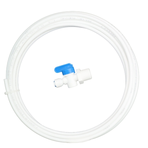 Picture of 1/4" Piping and 1/2" (15mm) Male Thread Inline Plastic Valve Kit for Fridges and Dispensers