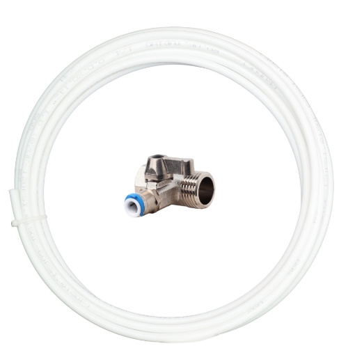 Picture of 5m of 1/4" Piping &  1/4" to 1/2" (15mm) All-In-one Supply Connector Valve (Metal)
