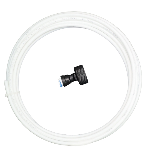 Picture of 1/4" Piping and 3/4" (20mm) Female Thread Straight Connector Kit for Fridges and Dispensers